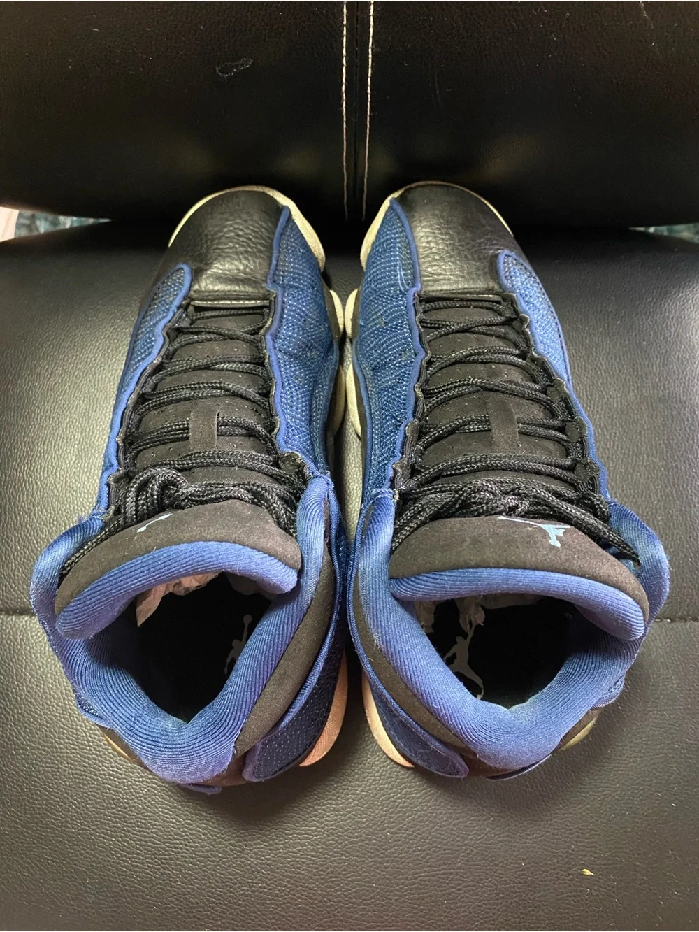 Air Jordan 13 Retro Brave Blue and Black Basketball Sneakers Size 8.5